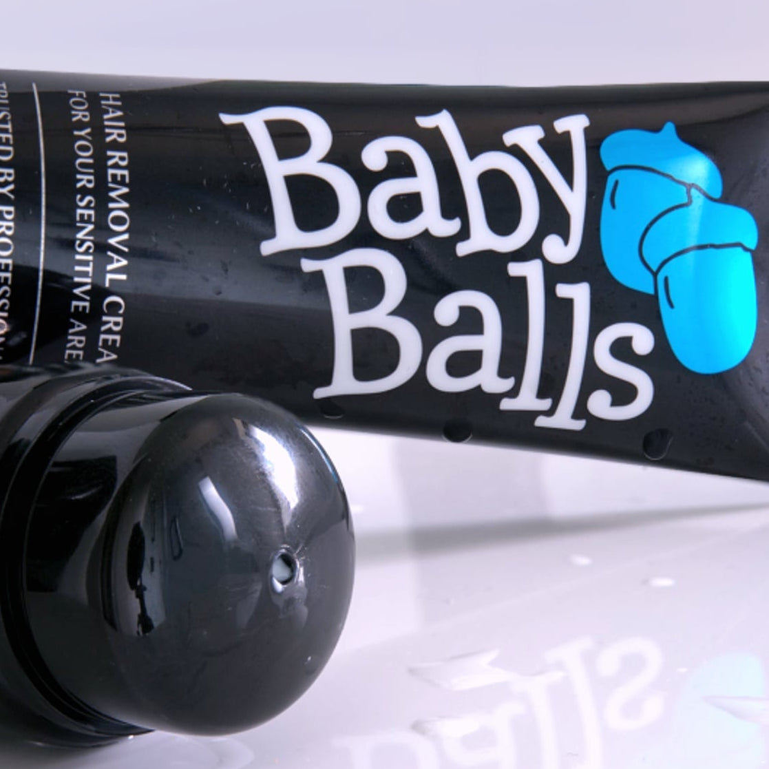Baby Balls - mens hair removal cream with a contactless applicator